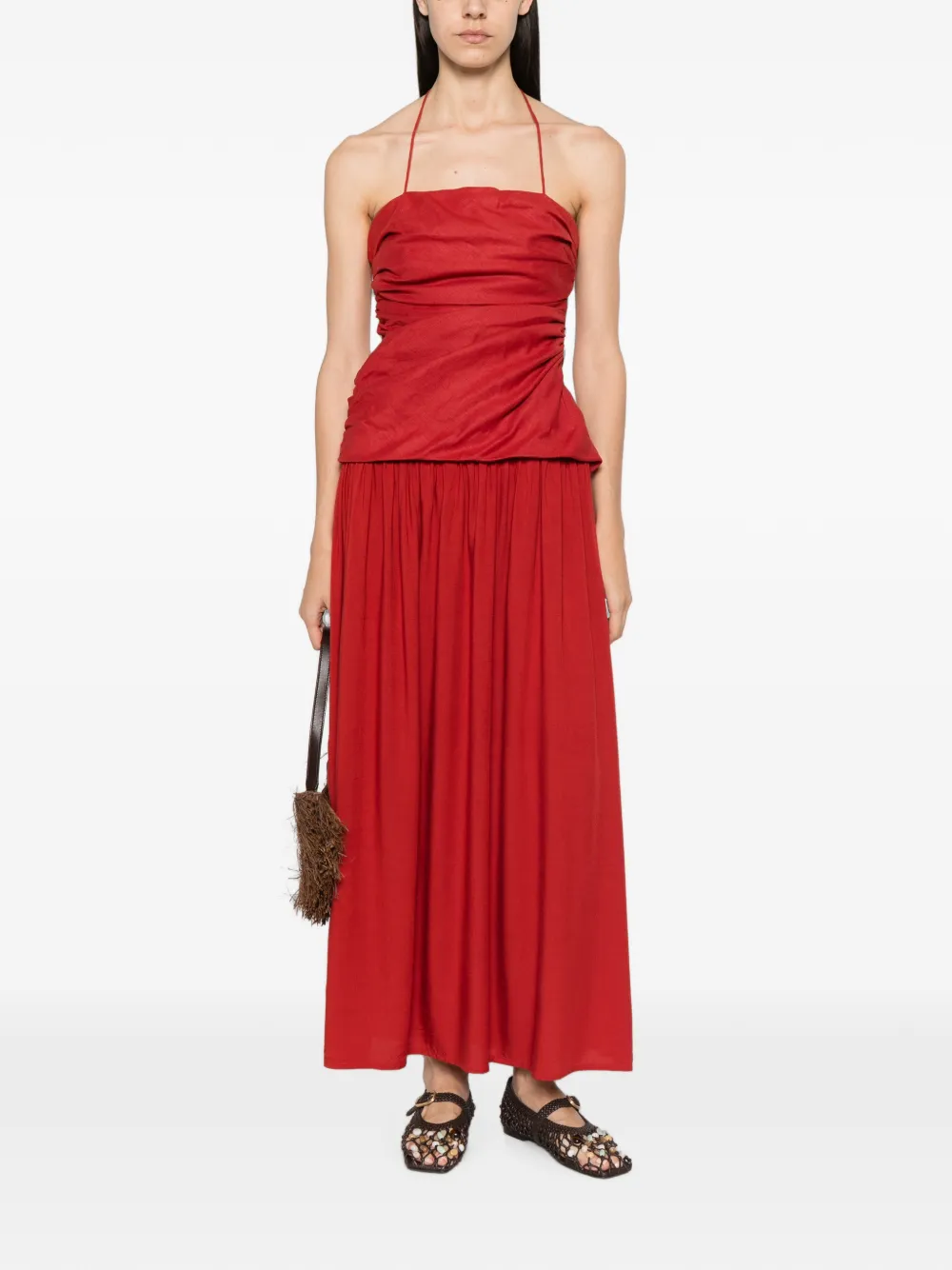 Faithfull Notte palazzo maxi-jurk Rood