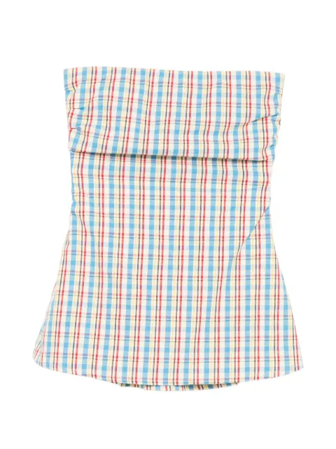 Faithfull Isole check-pattern top