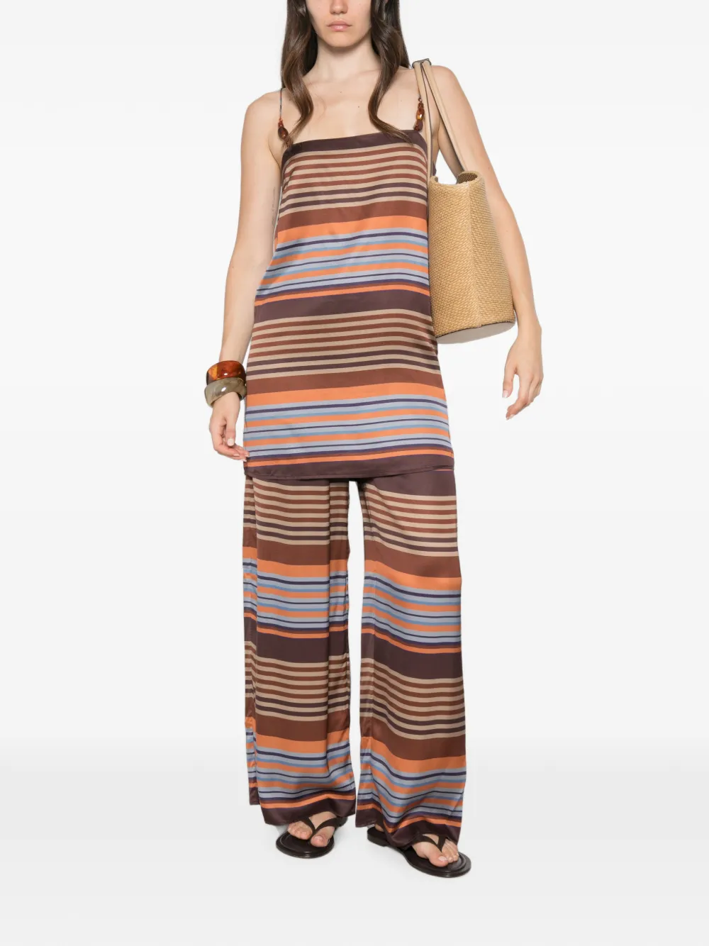 Faithfull Estrella mini-jurk en Elena-streep Bruin