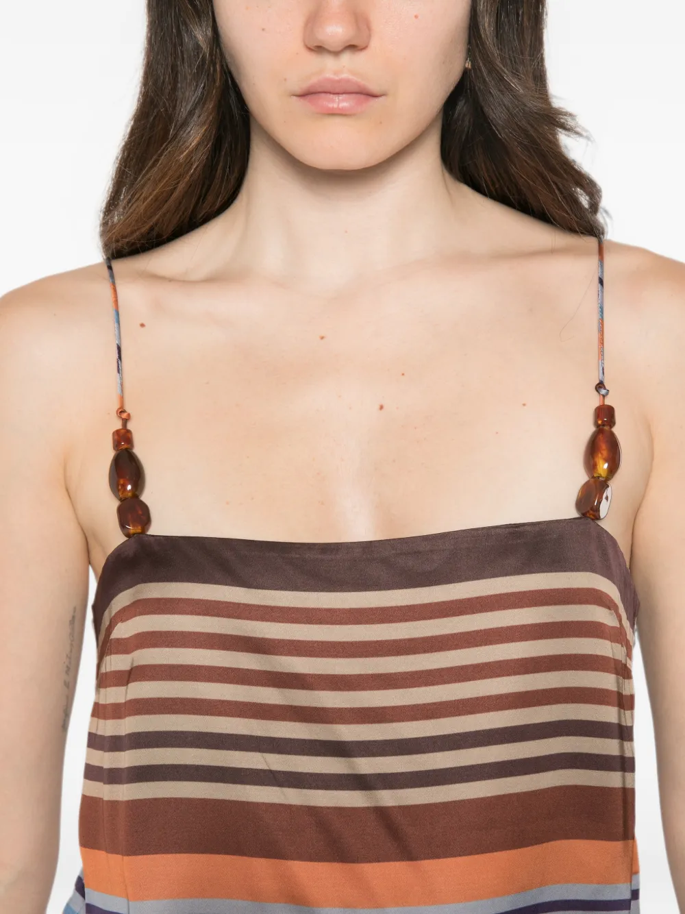 Faithfull Estrella mini-jurk en Elena-streep Bruin