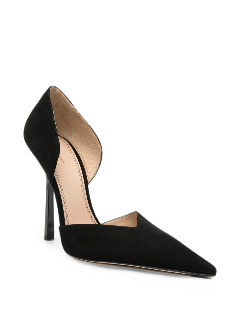 Victoria Beckham suede d'Orsay pumps Zwart
