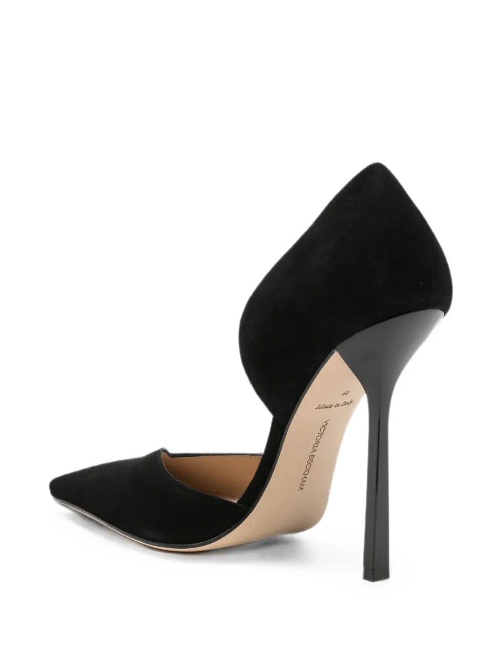 Victoria Beckham suede d'Orsay pumps Zwart