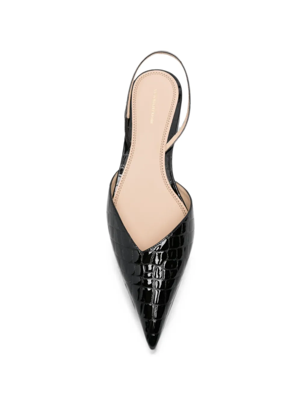 Victoria Beckham Victoria Angle croc-effect slingback pumps Zwart