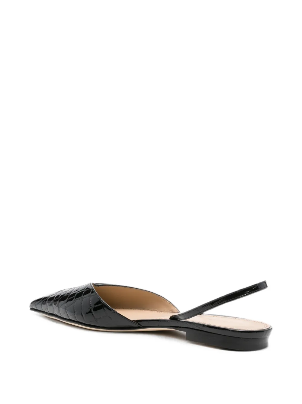 Victoria Beckham Victoria Angle croc-effect slingback pumps Zwart