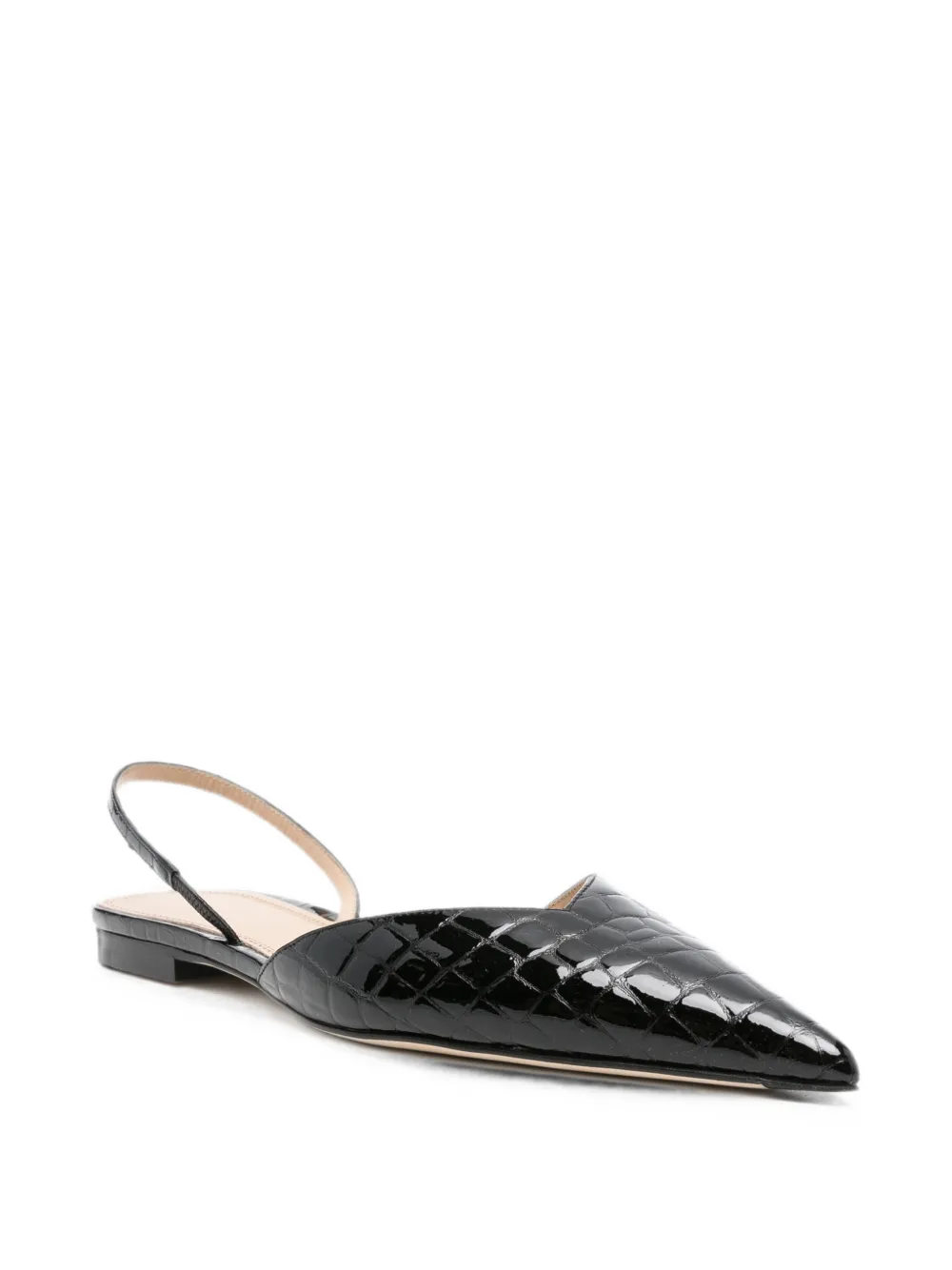 Victoria Beckham Victoria Angle croc-effect slingback pumps Zwart