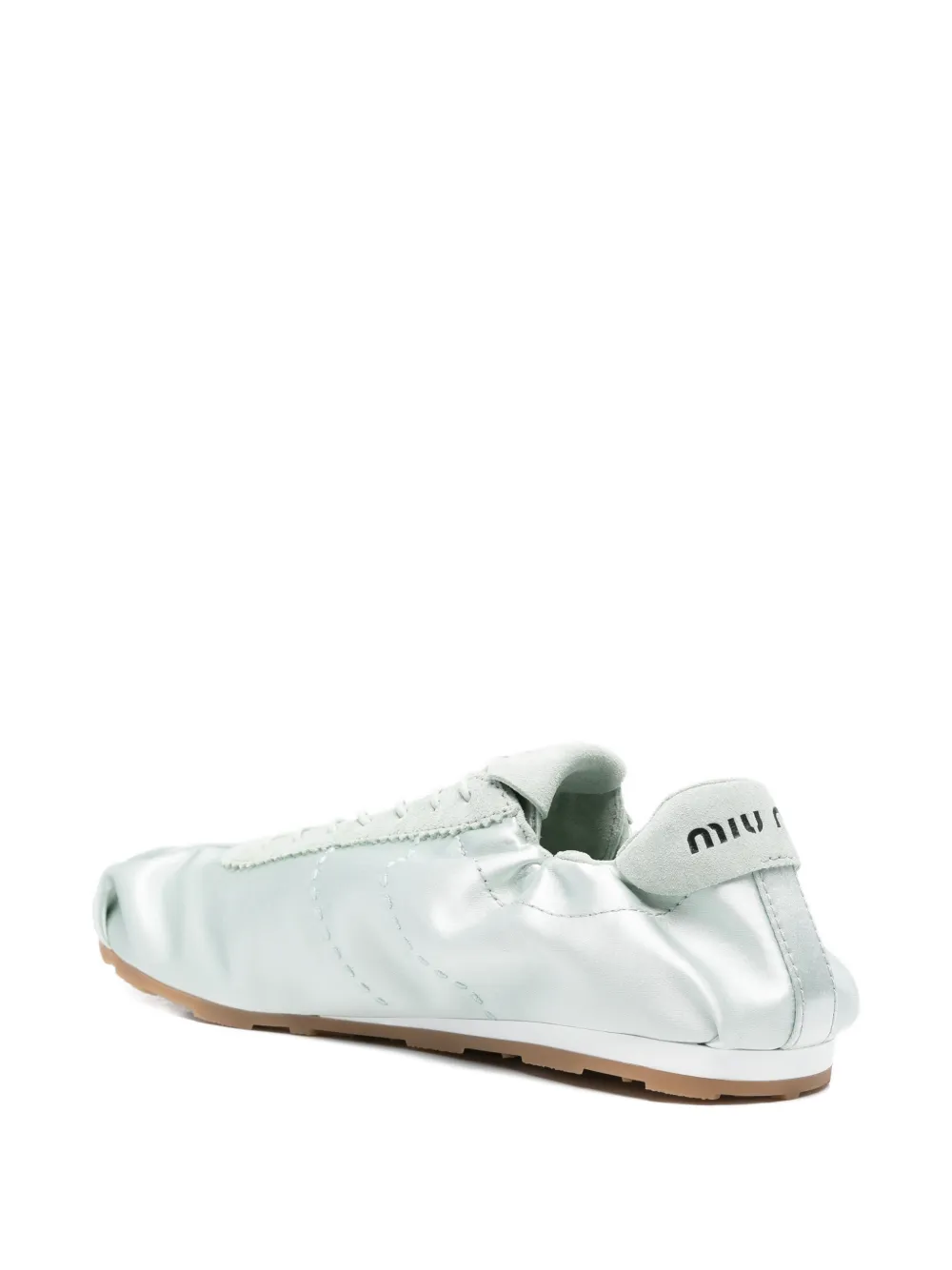 Miu satin low profile sneakers Groen