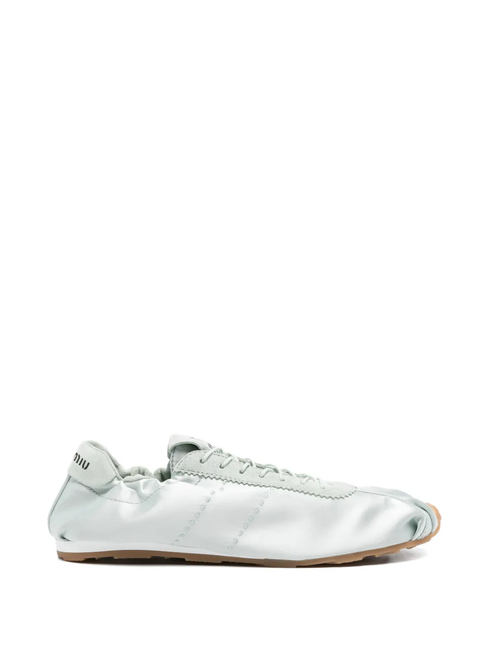 Miu satin low profile sneakers Groen