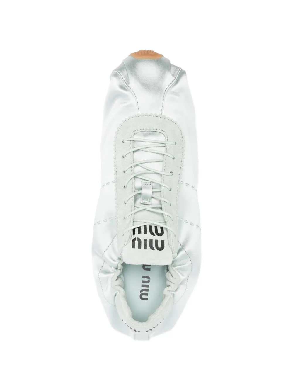 Miu satin low profile sneakers Groen