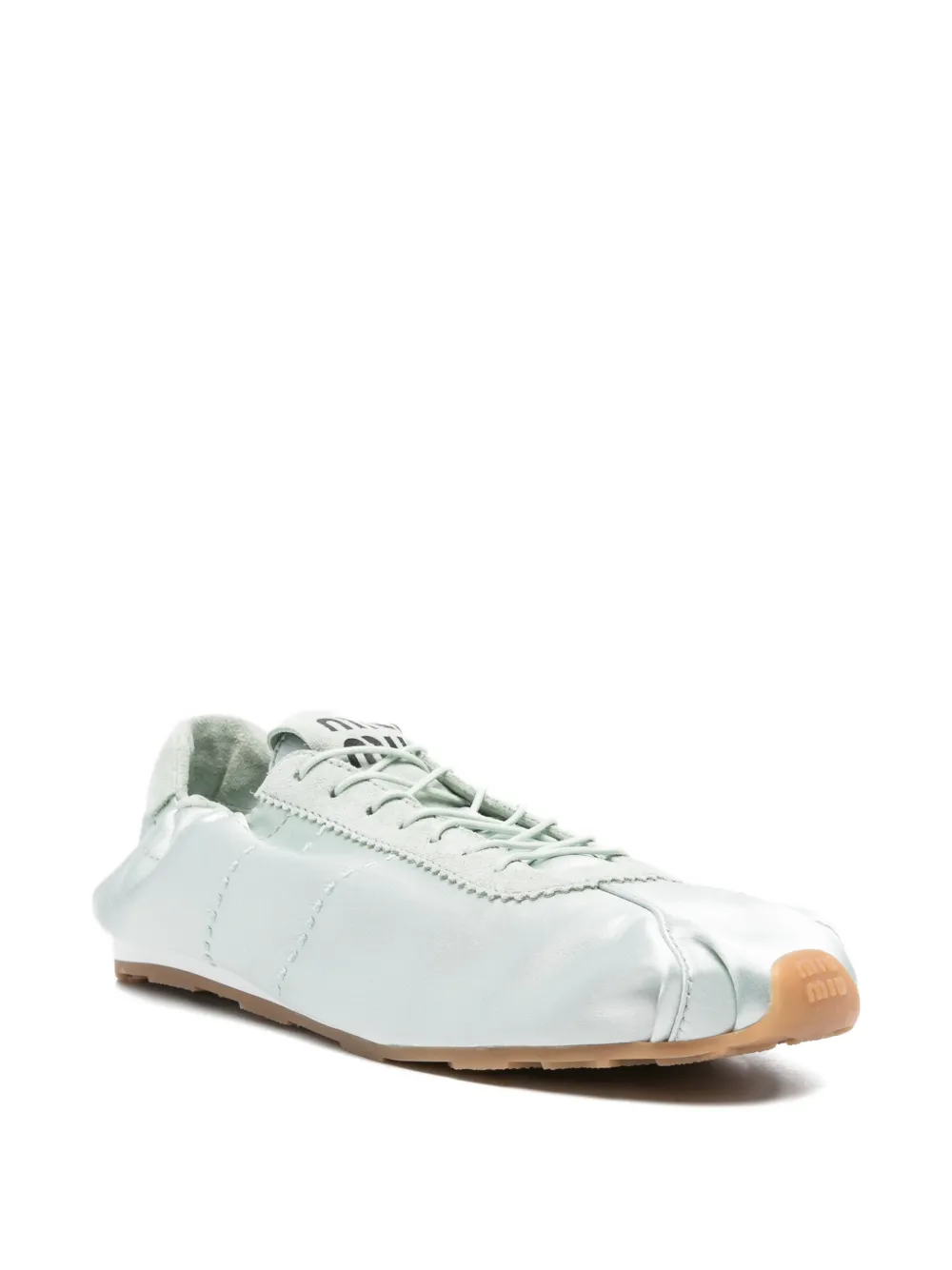Miu satin low profile sneakers Groen
