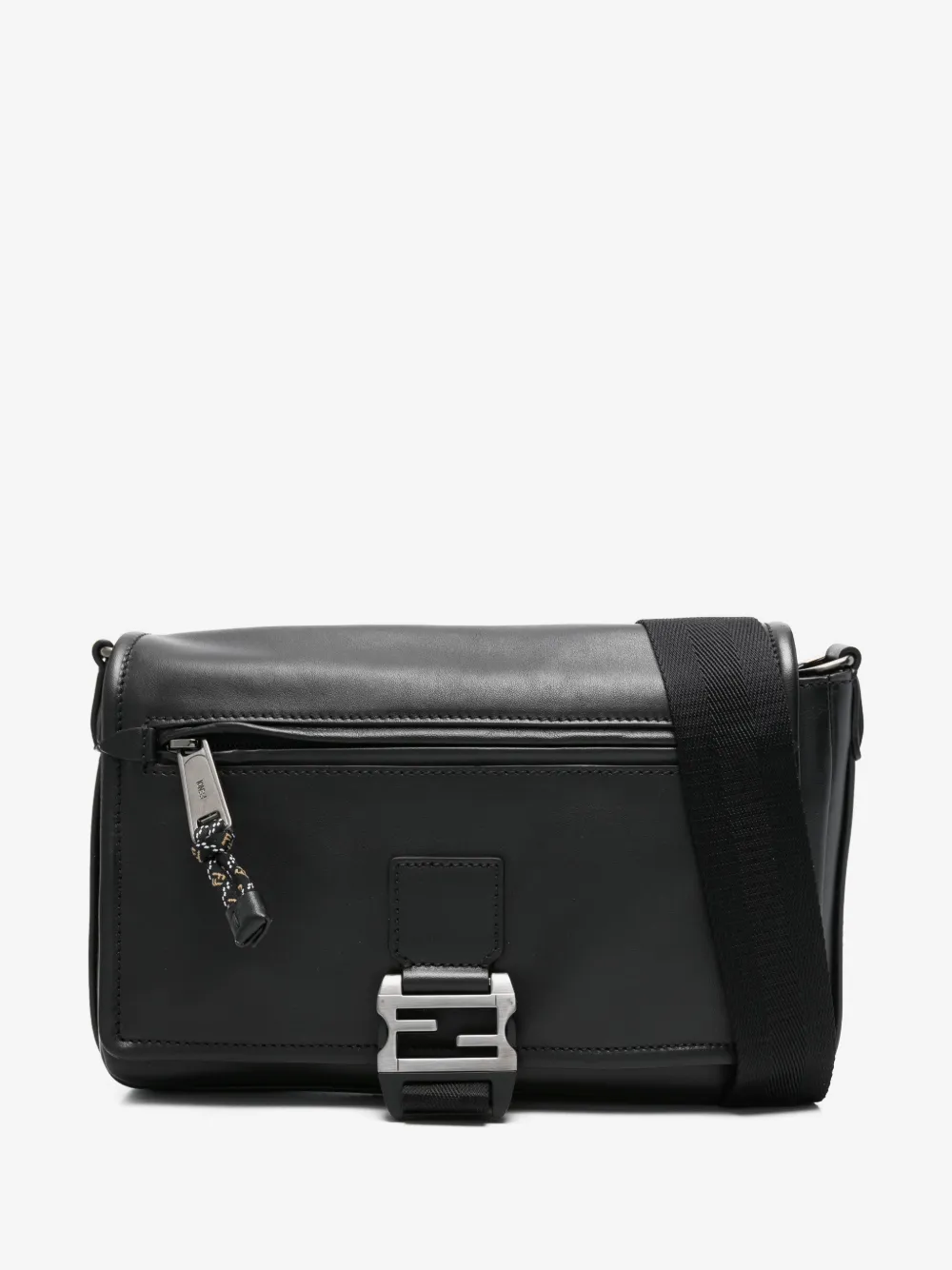 FENDI Flux buckle leather messenger bag | Black | Image 1