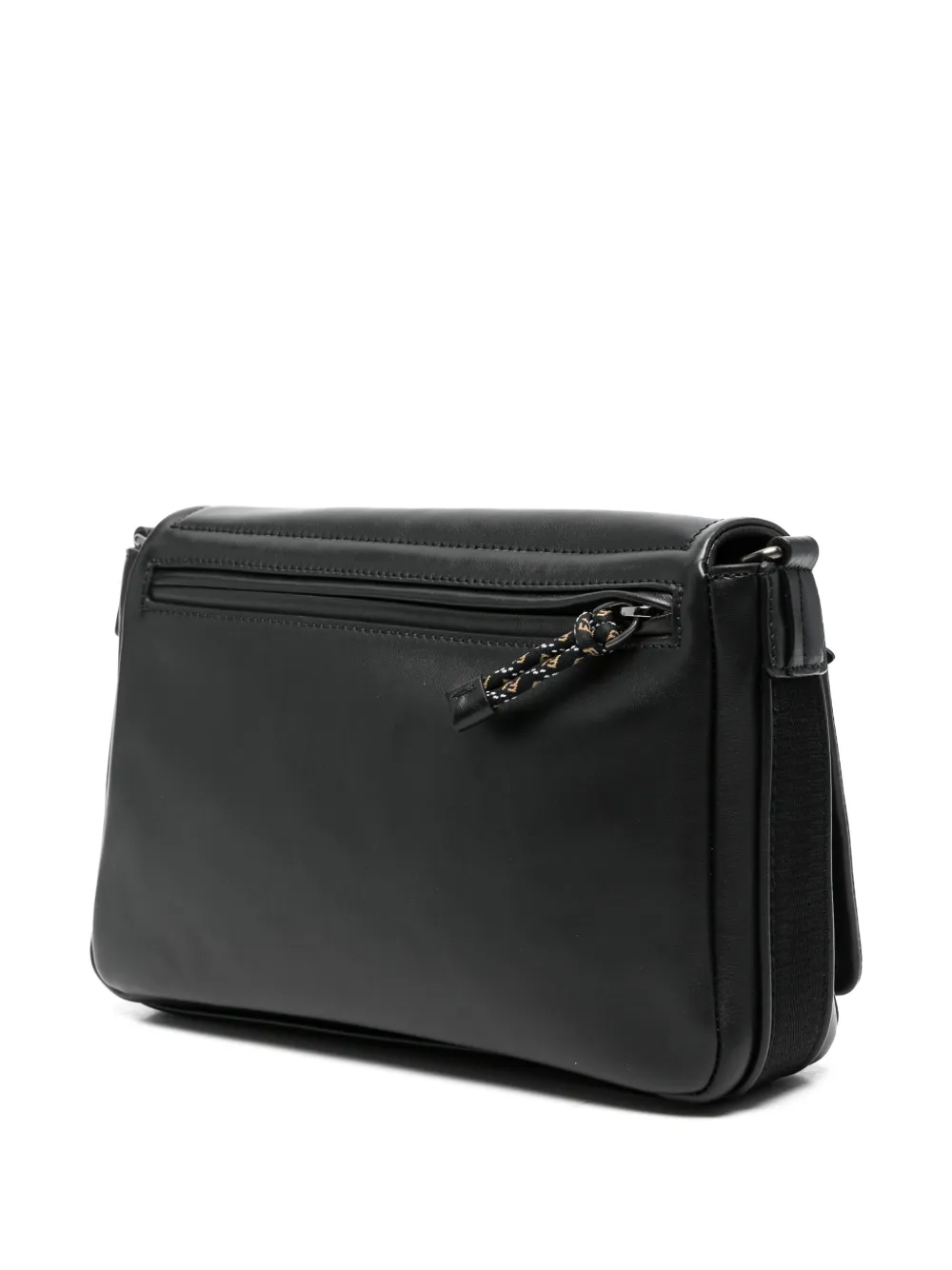 FENDI Flux Buckle Leather Messenger Bag | Black | FARFETCH
