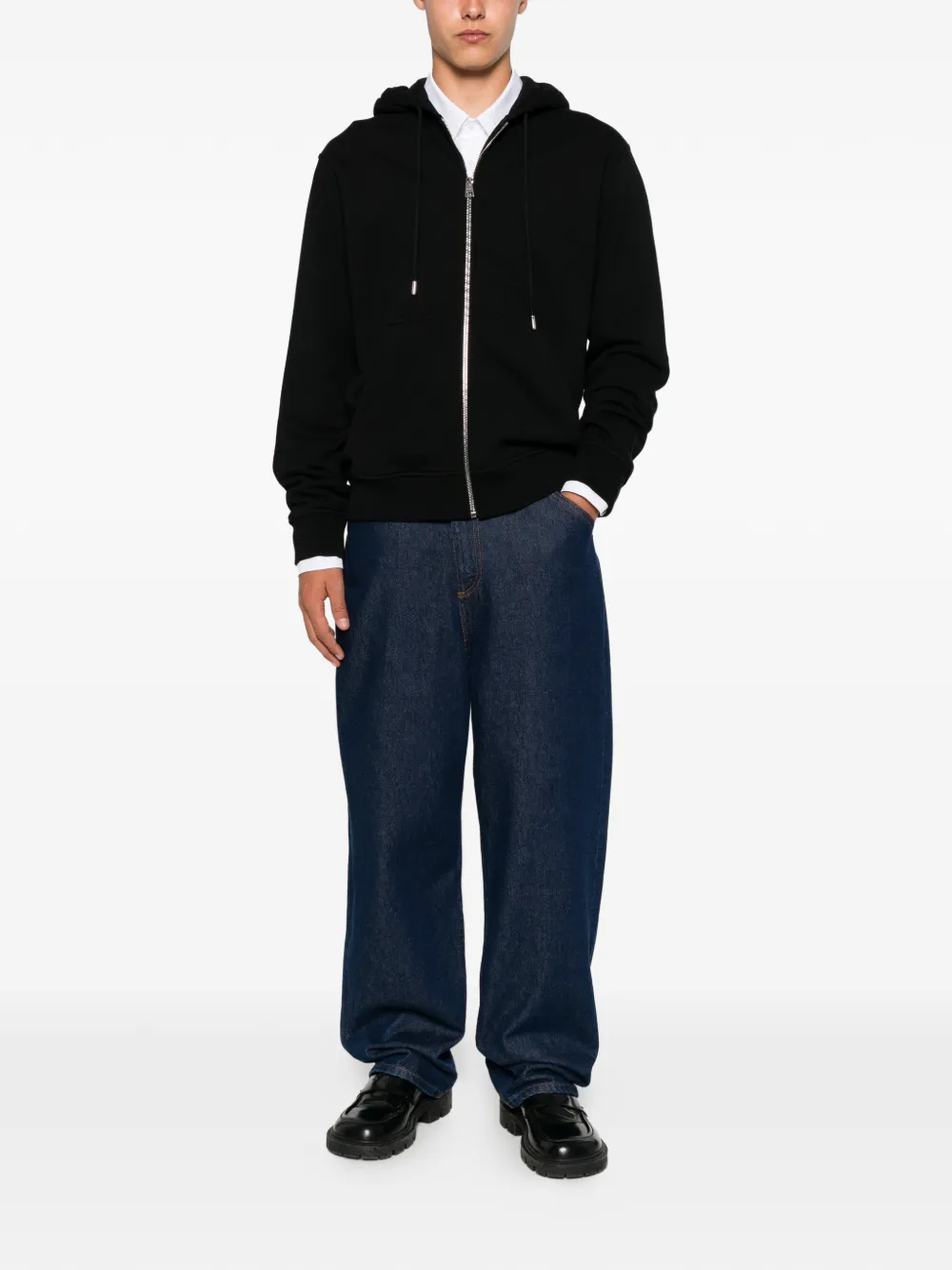 Givenchy Hoodie met logoprint en rits Zwart