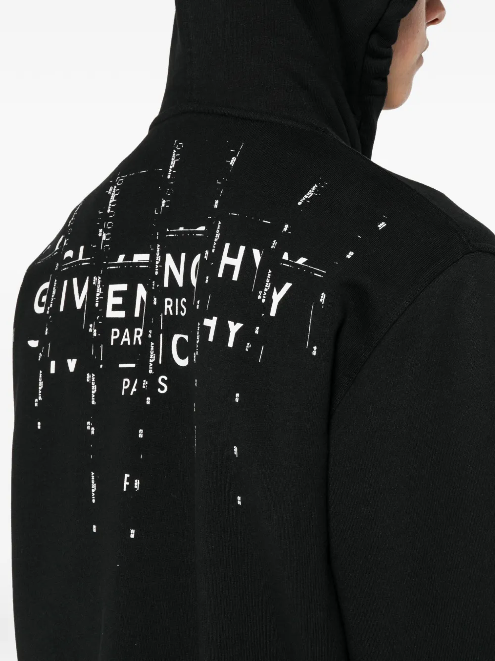 Givenchy Hoodie met logoprint en rits Zwart