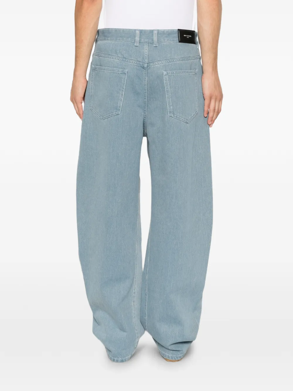 Givenchy Couture Seam lichtblauwe jeans met gestreepte achterkant
