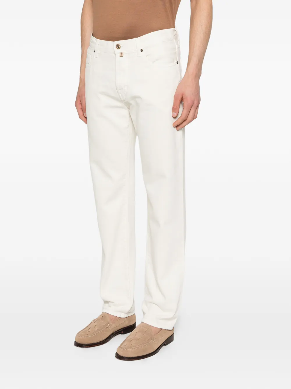 Jacob Cohën Jeans met knoopsluiting Beige