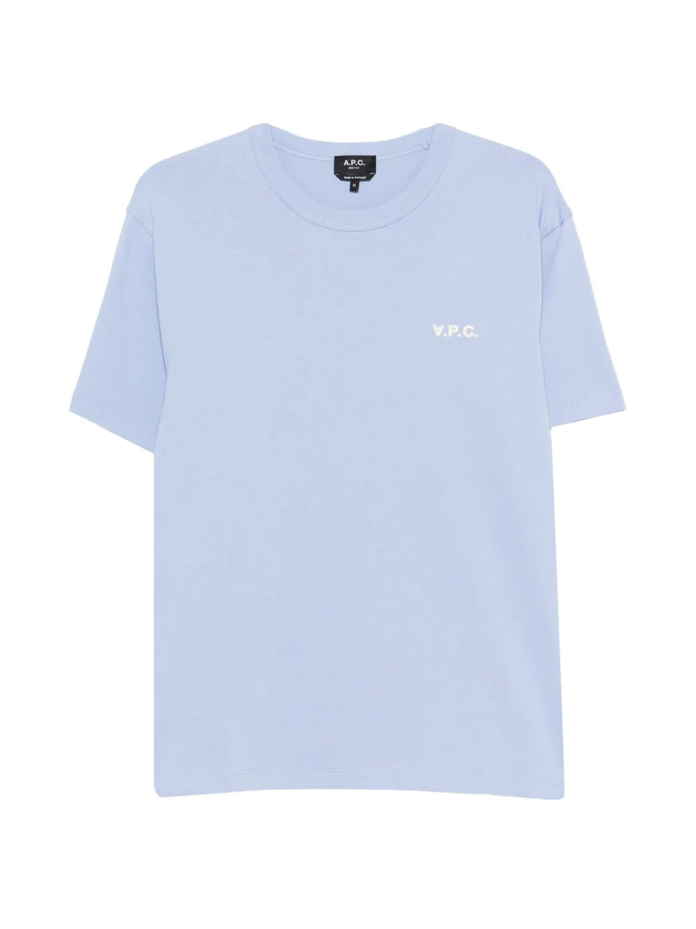 A.P.C. crew-neck logo-embossed T-shirt - Blu