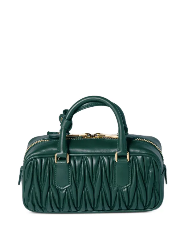 Miu Miu Arcadie Matelassé Nappa Leather Bag | Green | FARFETCH