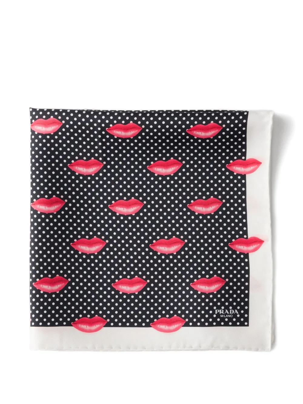 Prada Zijde-twill sjaal met print Zwart