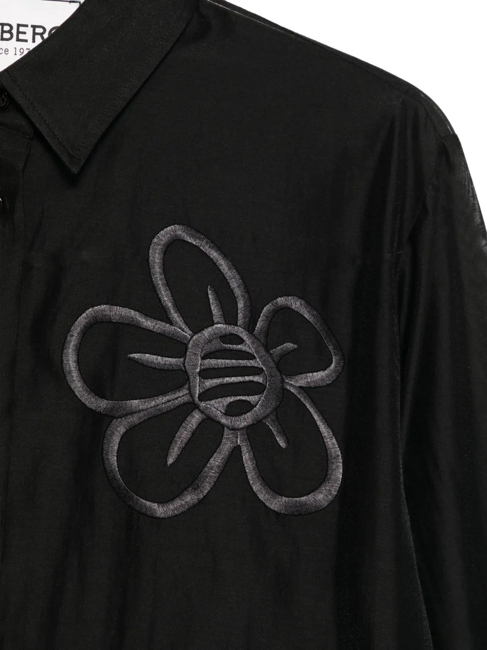  Iceberg Floral-embroidered Shirt - Black 