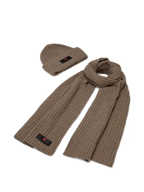 Peuterey ribber scarf and hat set