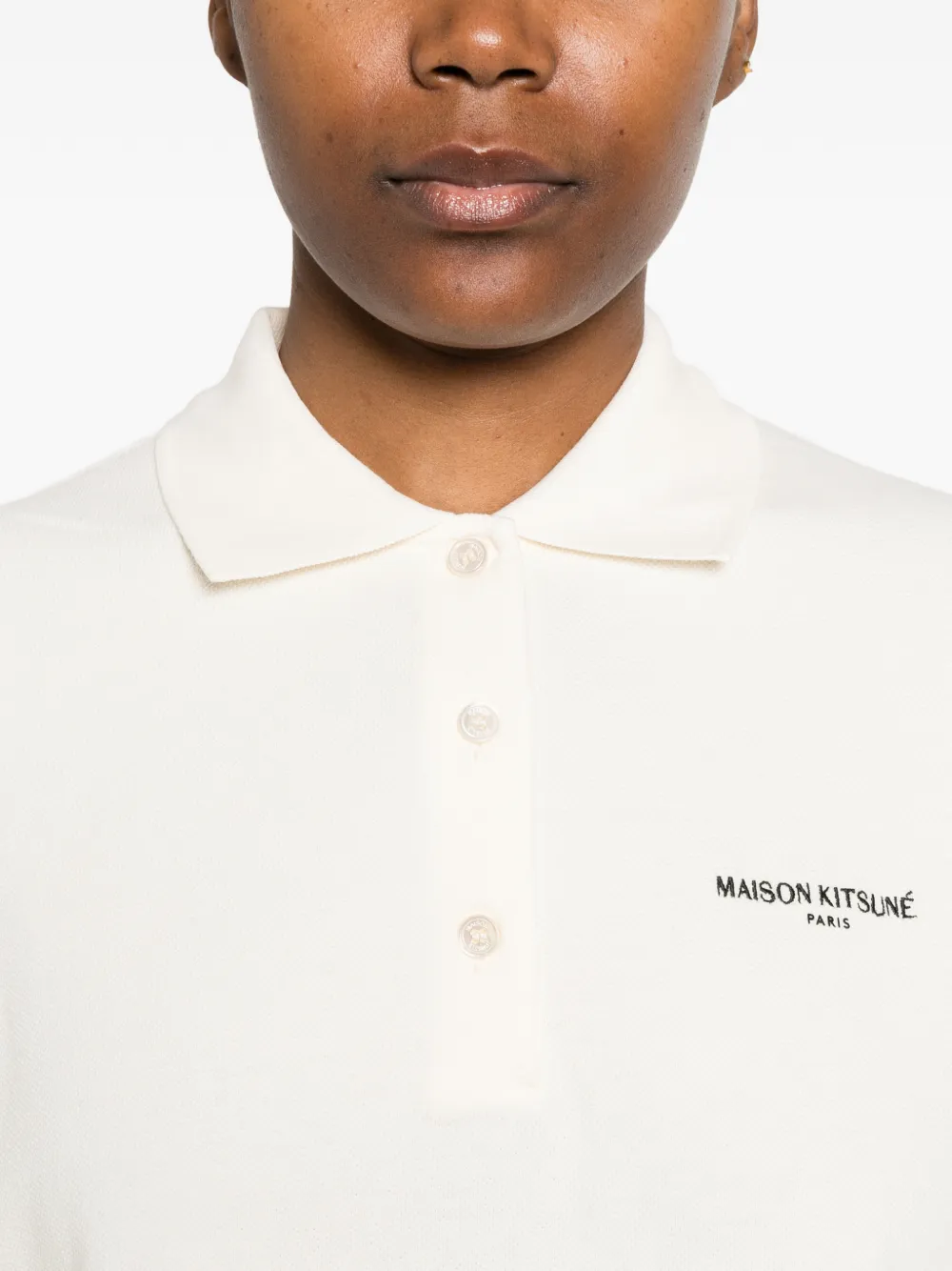Maison Kitsuné Poloshirt met knopen Beige