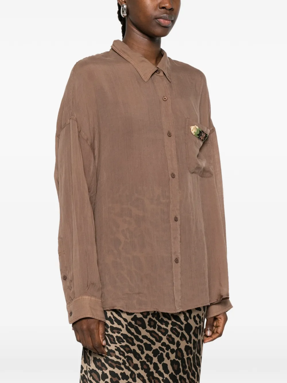  Bazar Deluxe Chest-pocket Shirt - Brown 