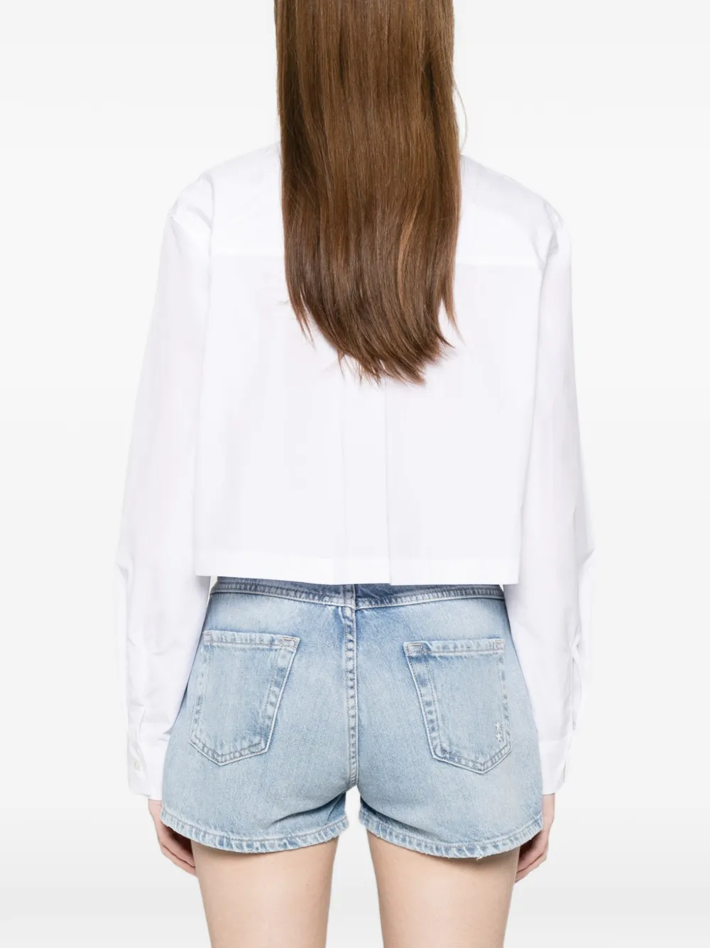 Maison Kitsuné Baby-fox cropped blouse Wit