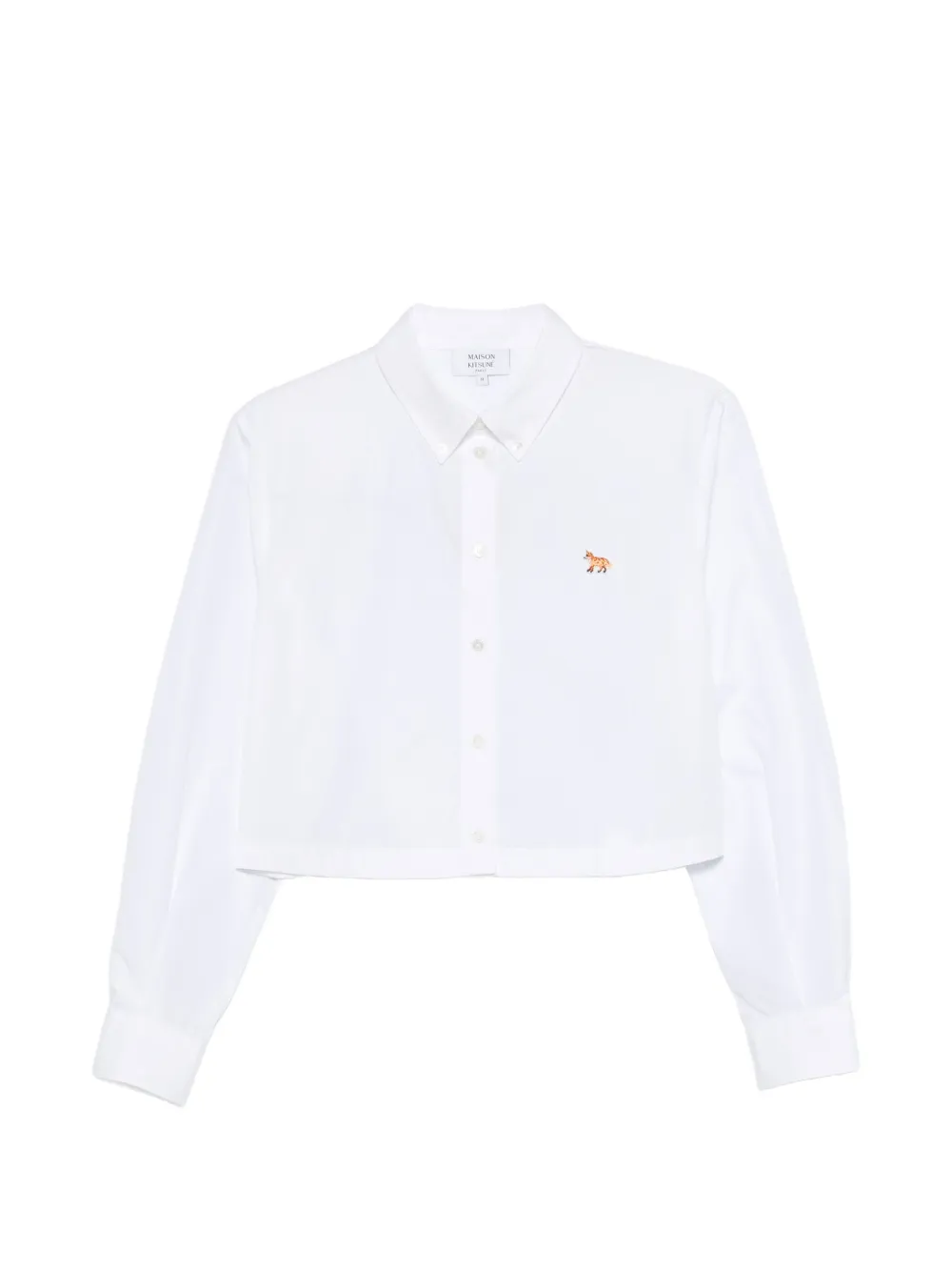 Maison Kitsuné logo-patch long-sleeve shirt - Bianco