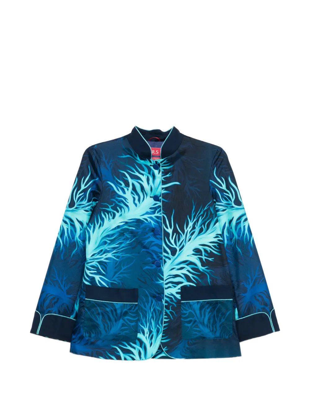 F.R.S For Restless Sleepers buttoned printed jacket - Blu