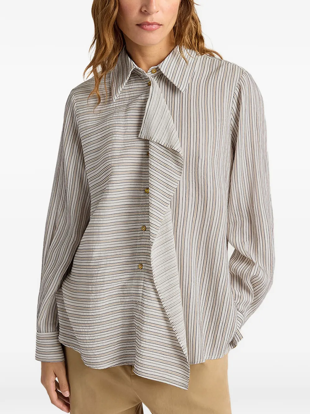  Momoni Lopez In Striped Shirt - White 