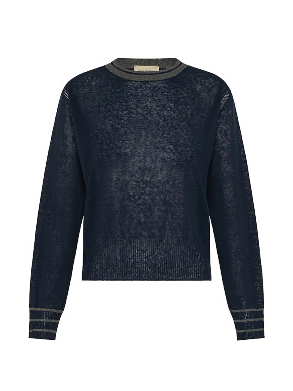 Momoní Ribbed Crewneck Long-sleeve Sweater In Blue