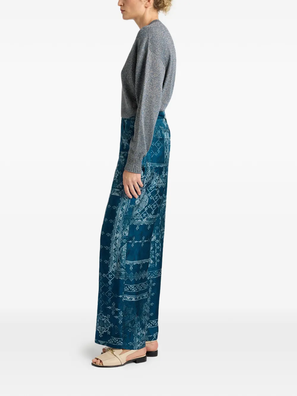 MOMONÌ Straight broek Blauw