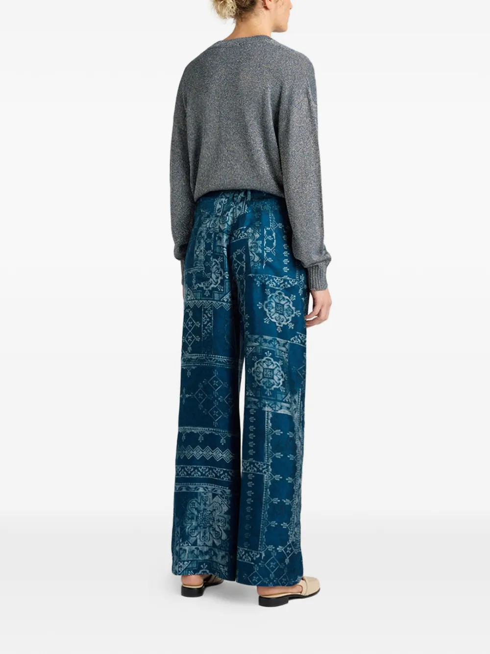 MOMONÌ Straight broek Blauw