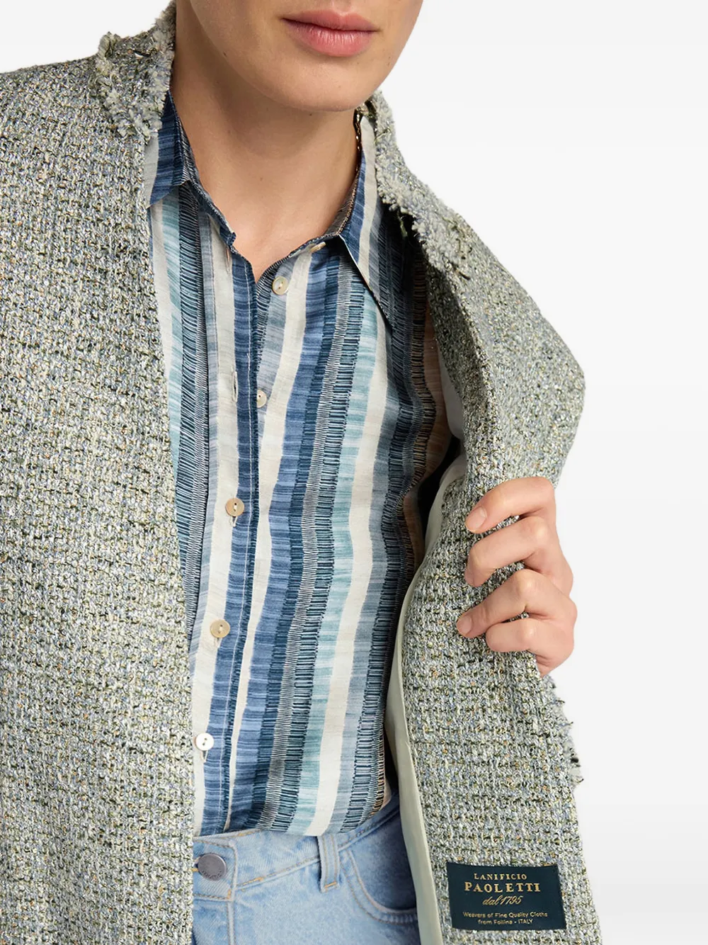 Catalina Frayed Collarless Jacket