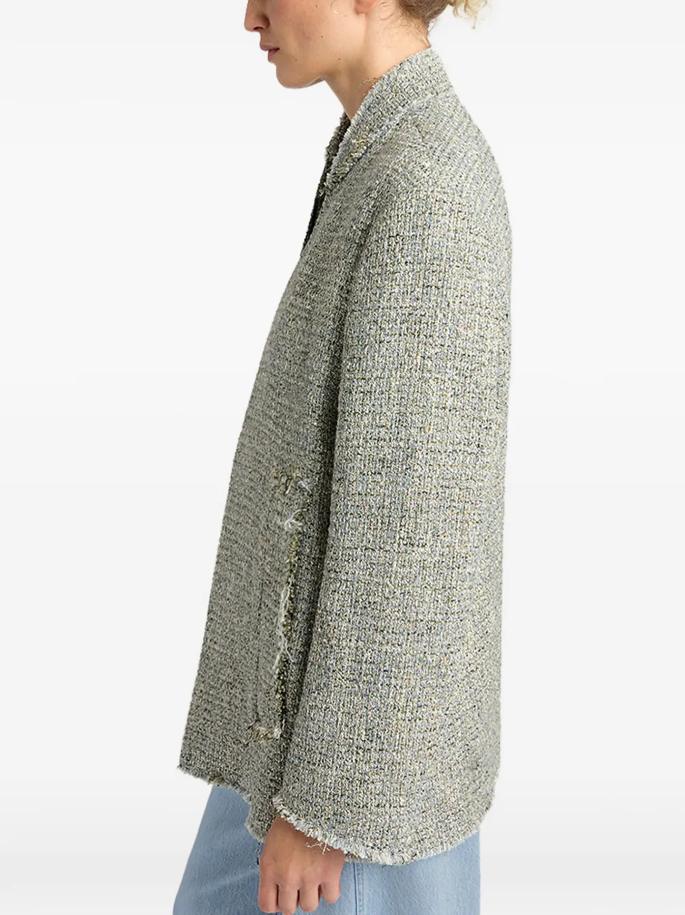 Catalina Frayed Collarless Jacket