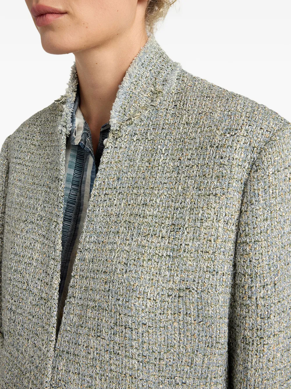 Catalina Frayed Collarless Jacket
