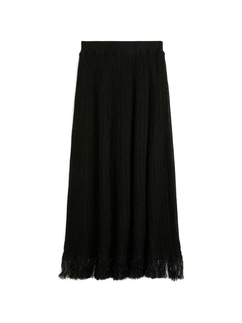 Momoní Yei Fringed Skirt In Black