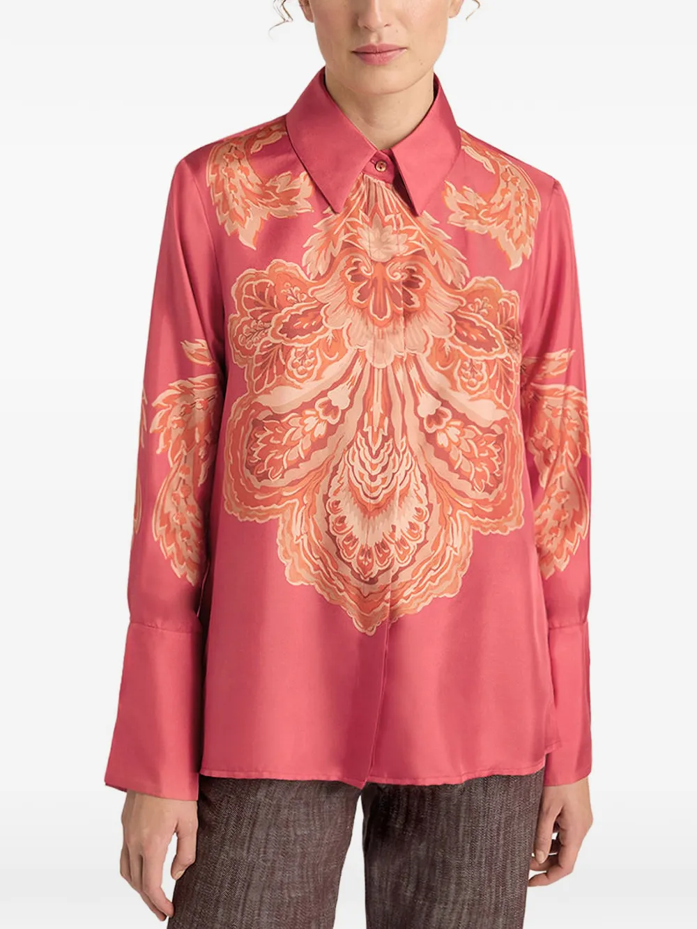  Momoni Nina Placed Print Shirt - Pink 