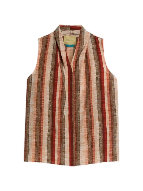 Momoni Kiri striped V-neck shirt