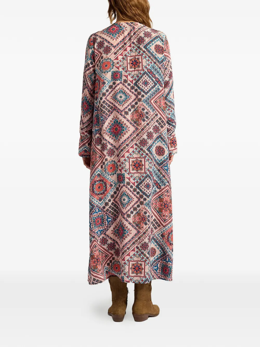 MOMONÌ Chaco jurk met print en V-hals Roze
