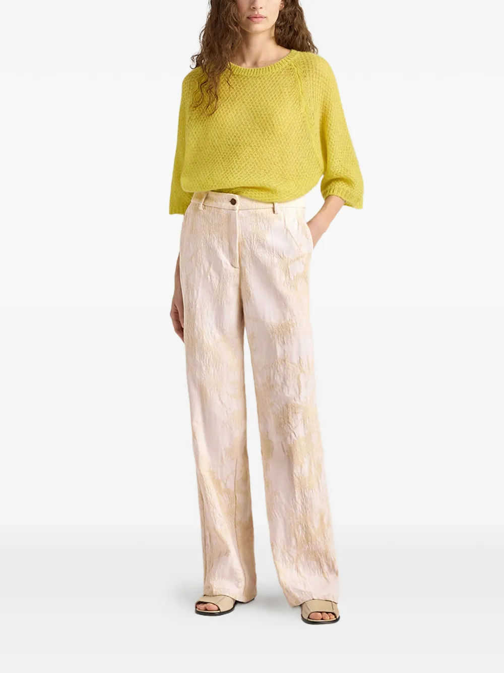  Momoni Milton Jacquard Denim Trousers - Neutrals 