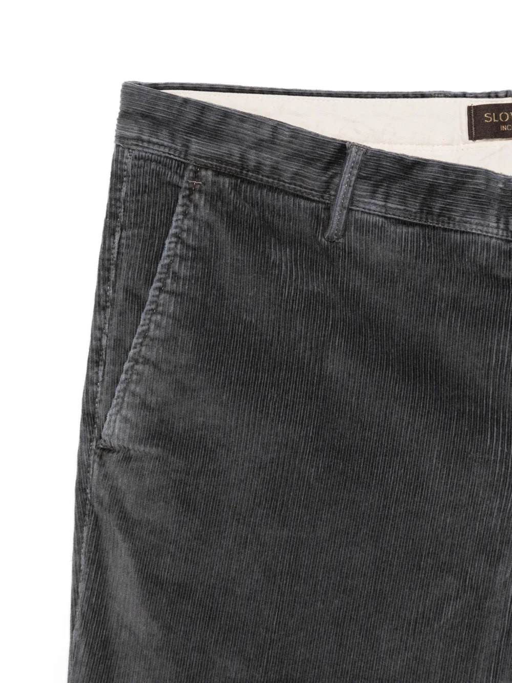 Incotex Ribfluwelen broek Grijs