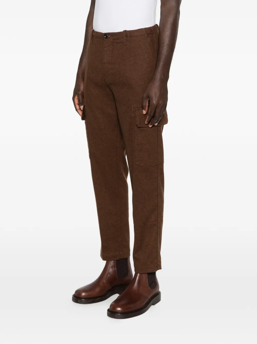 Incotex Broek met cargo zak Bruin