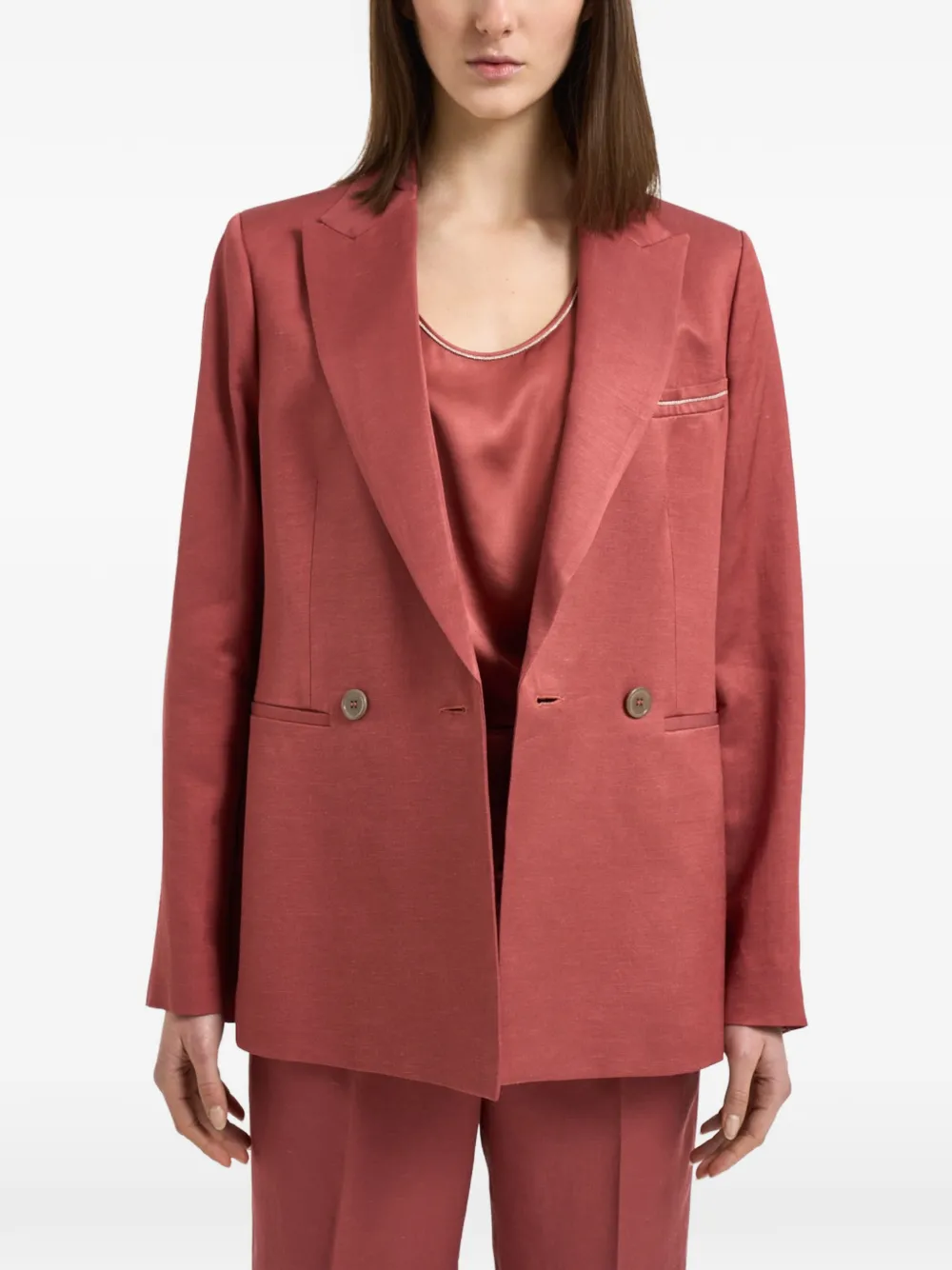 Peserico double-breasted blazer - Rosso
