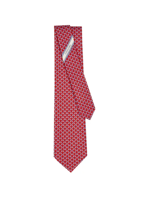 Ferragamo Gravata de seda com padronagem