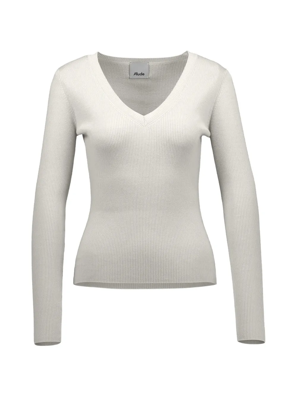 Allude v-neck ribbed knitted sweater - Toni neutri