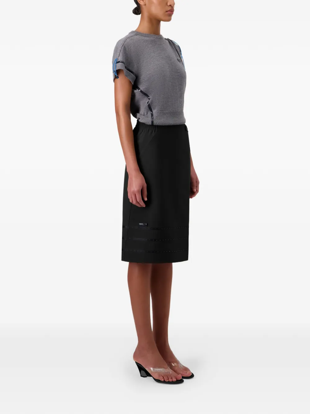  Coperni Seam Detail Midi Skirt - Black 