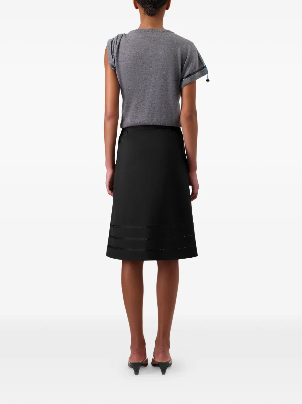 Coperni Midi-rok met naaddetail Zwart