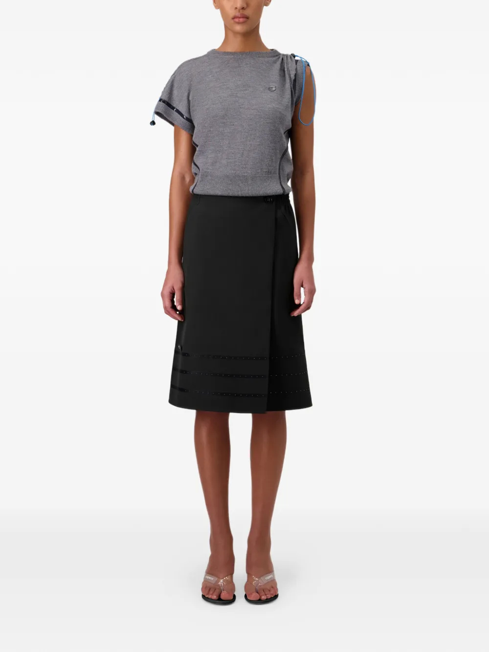  Coperni Seam Detail Midi Skirt - Black 