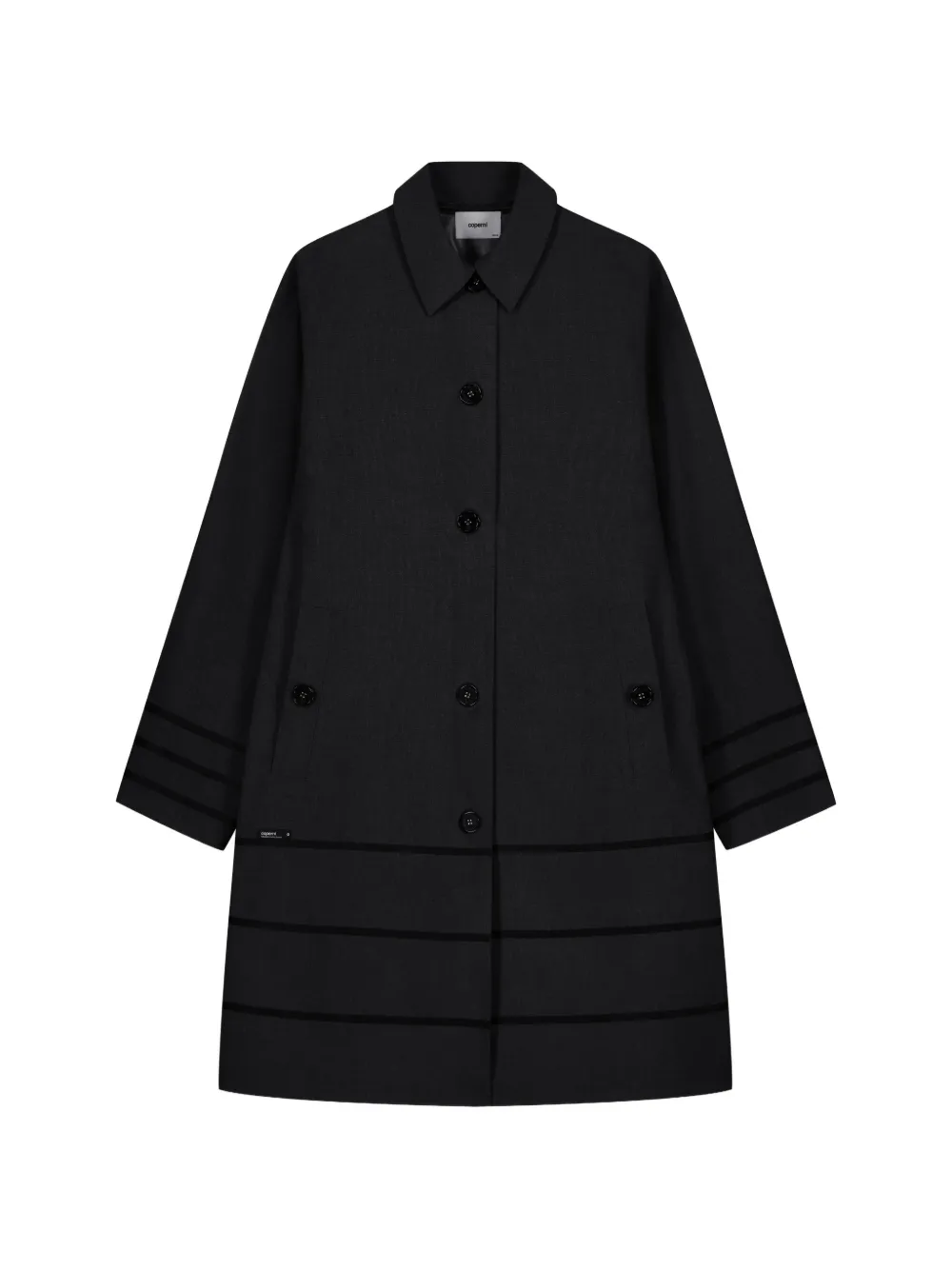 Coperni tonal stripes tailored coat - Black